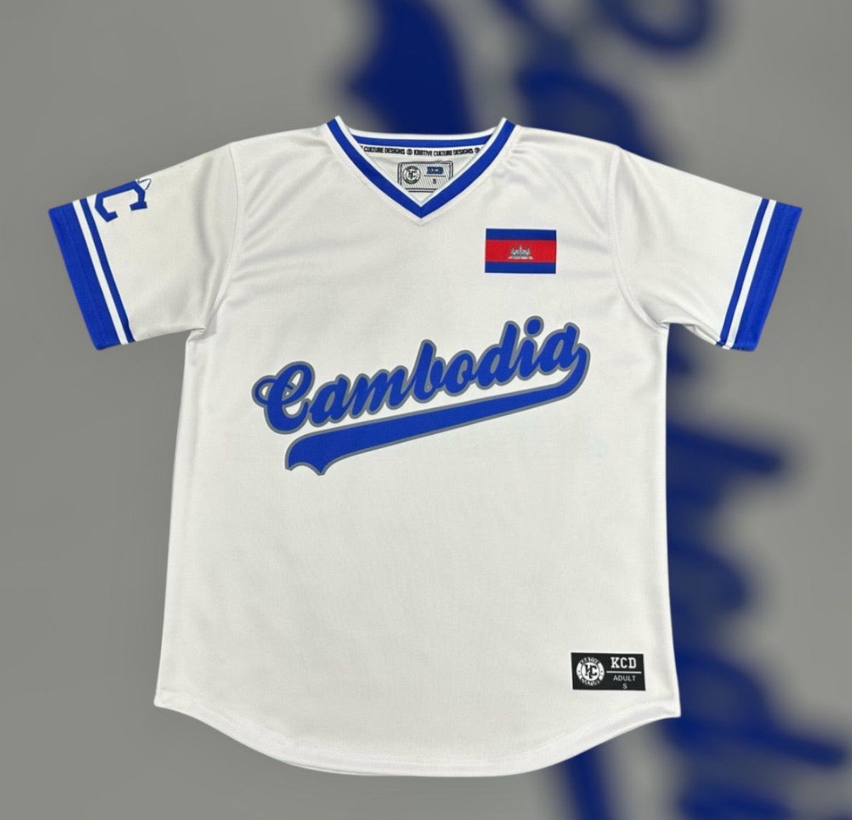 Cambodia Baseball jersey (Blue/white)