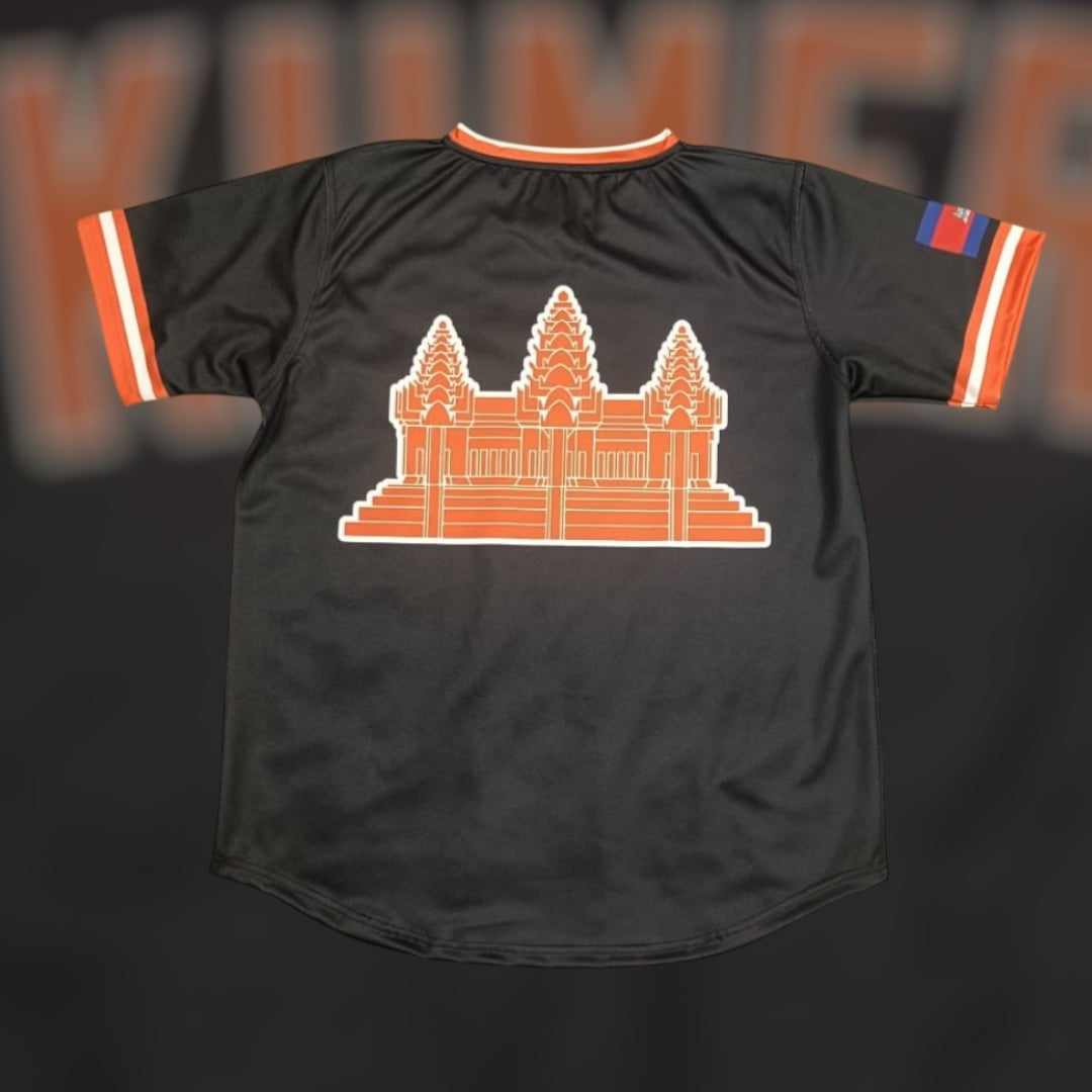 Khmer Baseball jersey (Blk/Orng/wht)