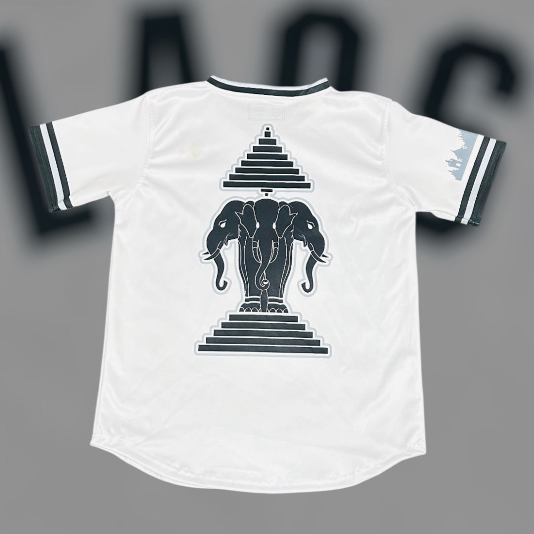Laos Baseball Jersey (White/Black/Gray)