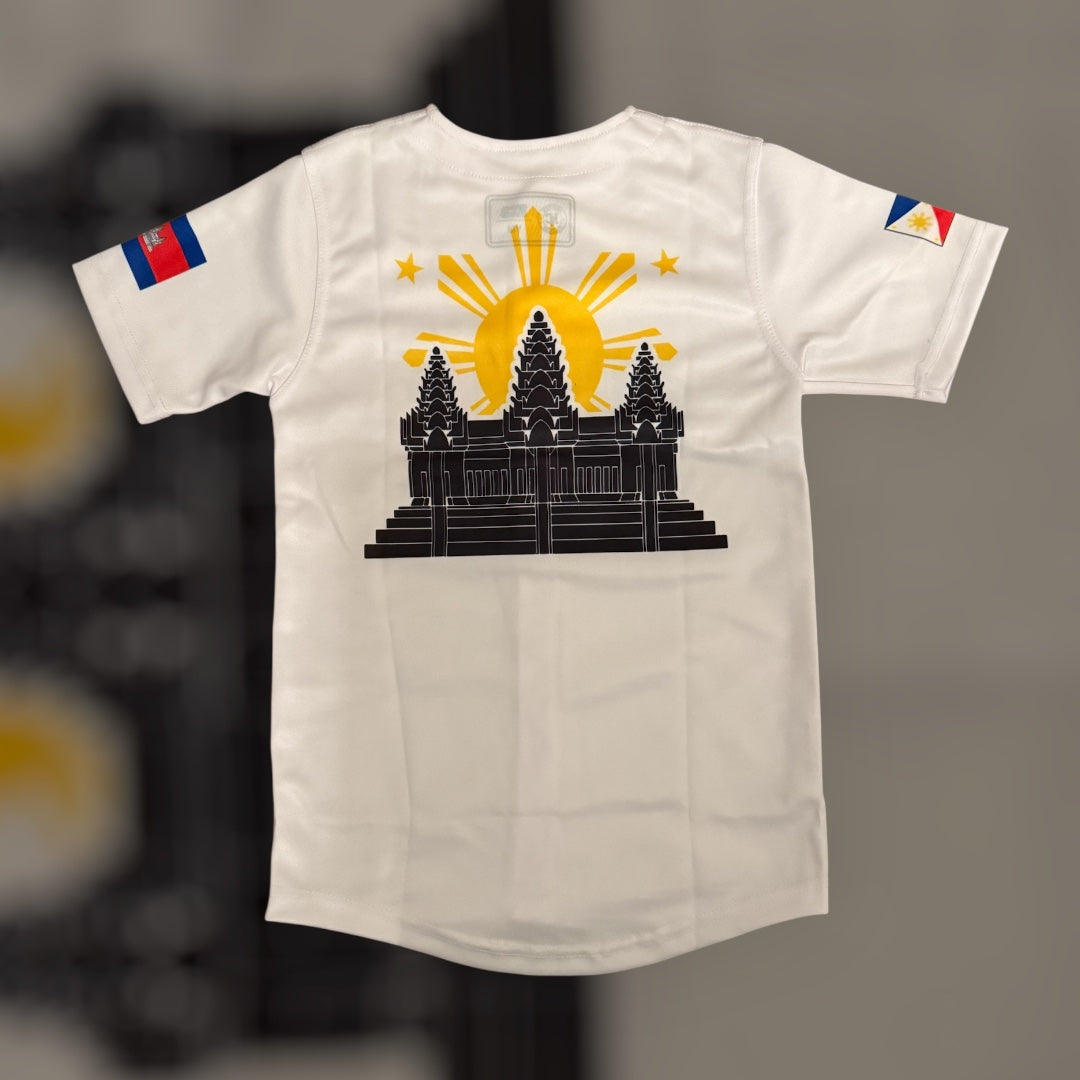 FIL-CAM (FILIPINO-CAMBODIAN) Baseball jersey (white)