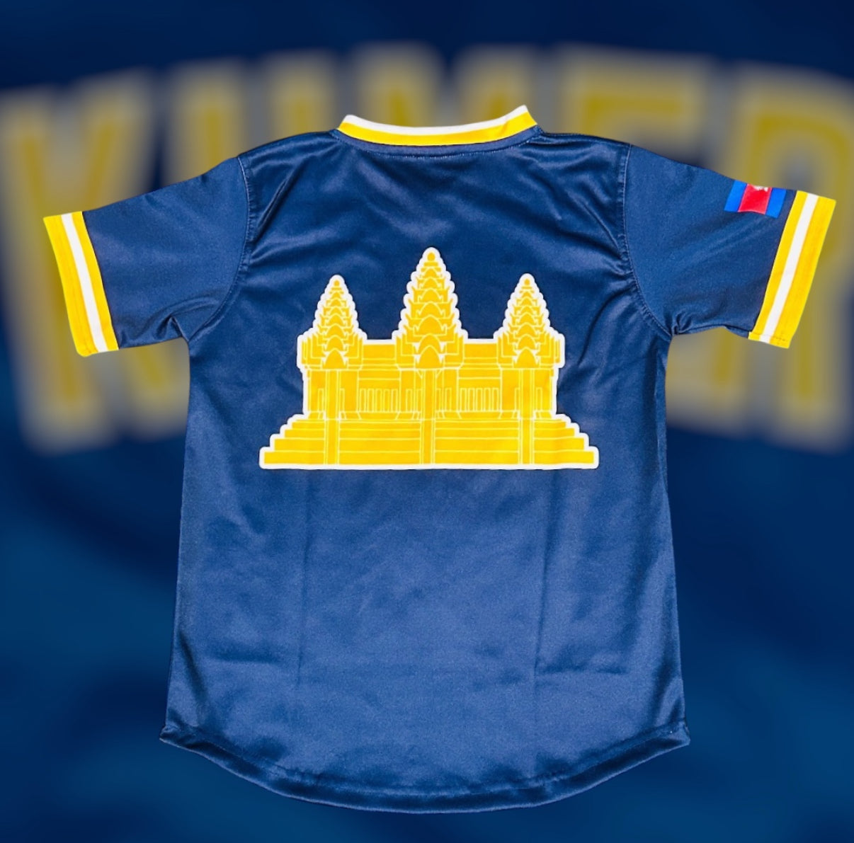 Khmer Baseball Jersey (navy blue/Yellow)