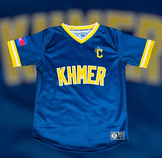 Khmer Baseball Jersey (navy blue/Yellow)