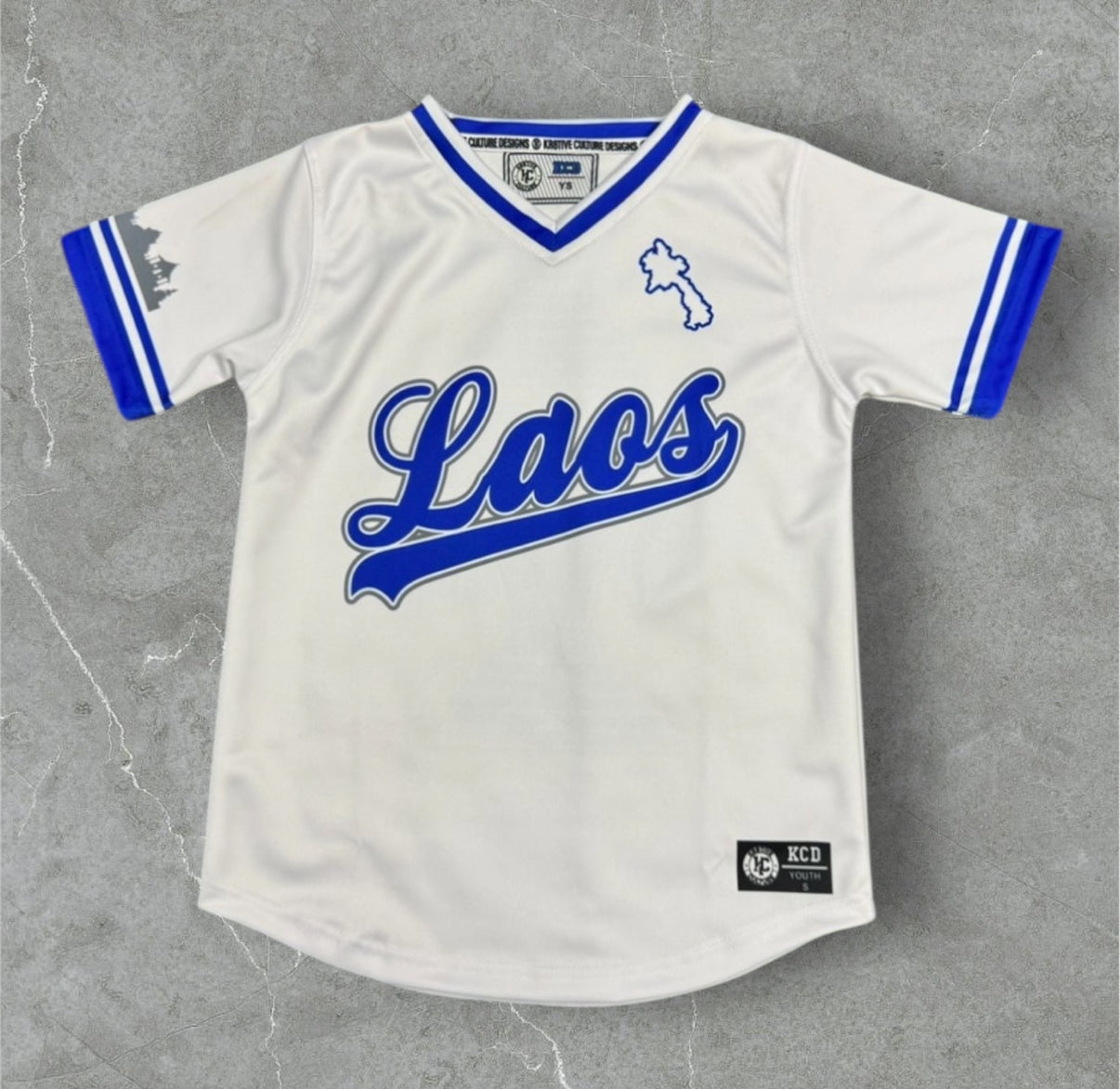 LAOS Baseball Jersey (white/blue)
