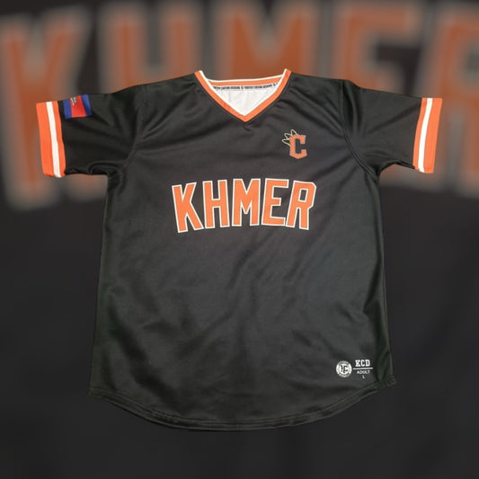 Khmer Baseball jersey (Blk/Orng/wht)