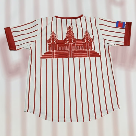 Cambodia Baseball jersey (Burgundy/white)