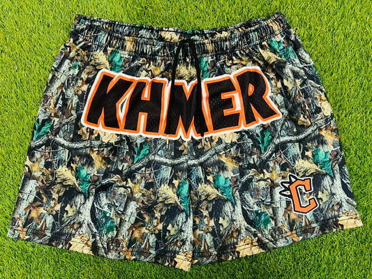 KHMER Camo Leaf Mesh Shorts